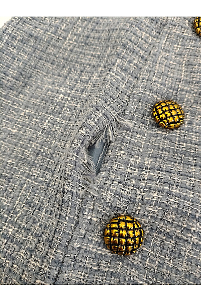 Jana Ina Modrá pouzdrová sukně s vysokým pasem a knoflíky Velikost DE 38 | Jana Ina | obrázek 3
