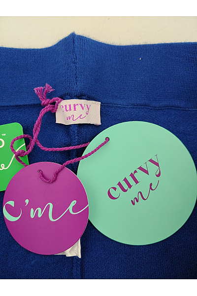 curvy me Modré pletené široké kalhoty s kapsami Vel. DE 44 | curvy me | obrázek 7