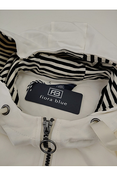fiora blue Bílá bavlněná mikina na zip s kapucí Velikost DE 50 | fiora blue | obrázek 7