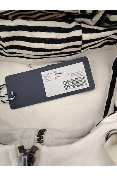 fiora blue Bílá bavlněná mikina na zip s kapucí Velikost DE 50 | fiora blue | obrázek 8