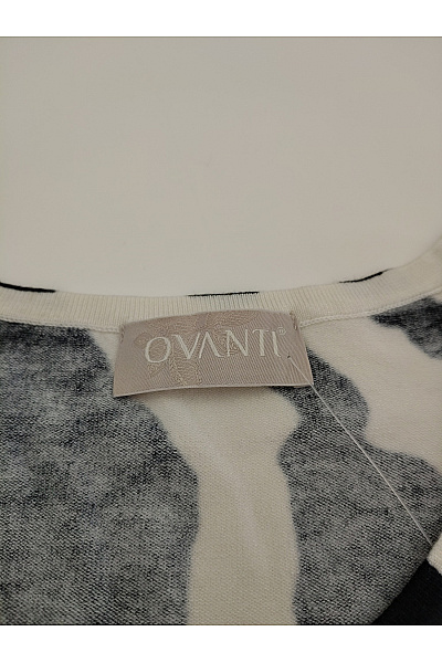 OVANTI Černobílý vzorovaný pulovr s asymetrickým střihem Vel. DE 44 | OVANTI | obrázek 4