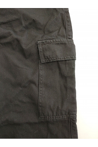 def Pánské černé bavlněné cargo kalhoty s kapsami na stehnech Velikost 2XL | def | obrázek 4