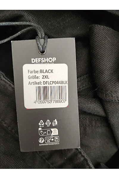 def Pánské černé bavlněné cargo kalhoty s kapsami na stehnech Velikost 2XL | def | obrázek 11
