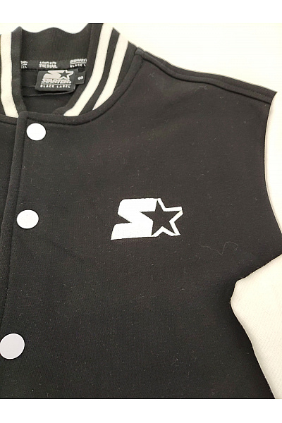 BASIX BLACK LABEL Černobílá baseballová bunda bavlněná Vel. S | BASIX BLACK LABEL | obrázek 4