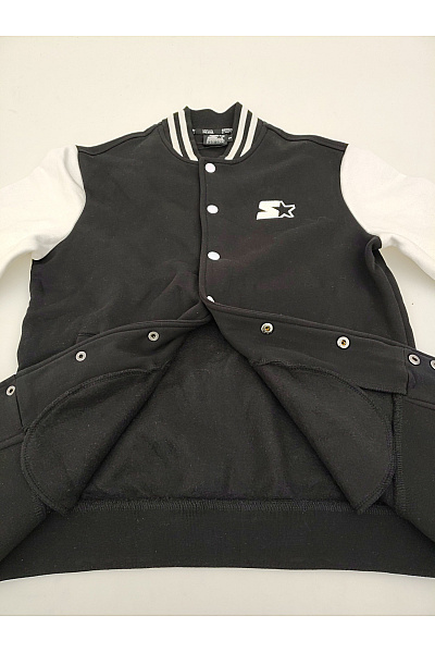BASIX BLACK LABEL Černobílá baseballová bunda bavlněná Vel. S | BASIX BLACK LABEL | obrázek 5