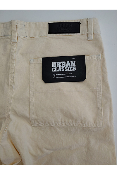 URBAN CLASSICS Béžové bavlněné široké kalhoty s vysokým pasem Velikost 32 | URBAN CLASSICS | obrázek 6