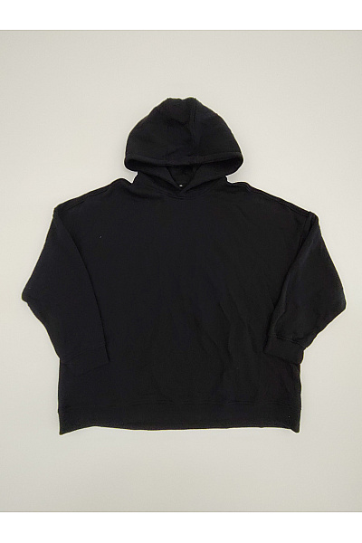 Černá Bavlněná Oversized Mikina S Kapucí Přes Hlavu Velikost 3XL