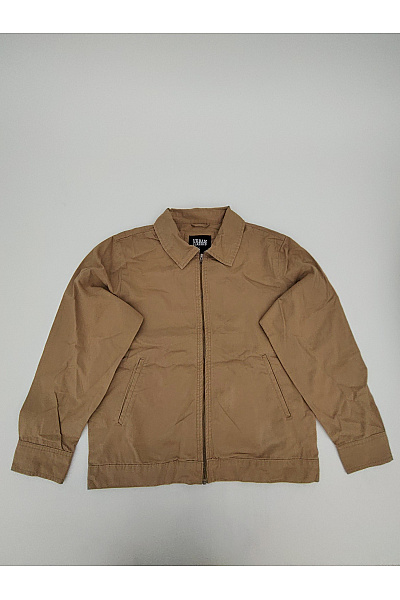 URBAN CLASSICS Pánská Bavlněná Bunda Khaki Se Zipem Velikost L
