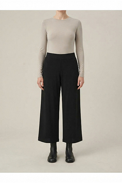 COUTURE LINE Černé široké Kalhoty S Vysokým Pasem Vel. DE 40