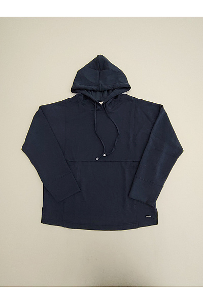 THOM By Thomas Rath Dámská Tmavě Modrá Mikina S Kapucí Přes Hlavu Oversized Velikost EU 38
