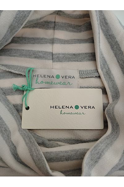 HELENA VERA Dámské pruhované pyžamo s rolákem a kapsou šedé Vel. EU 36/38 | HELENA VERA | obrázek 6