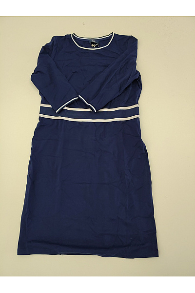 fiora blue Modré midi šaty s dlouhým rukávem elegantní Vel. DE 38 | fiora blue | obrázek 2