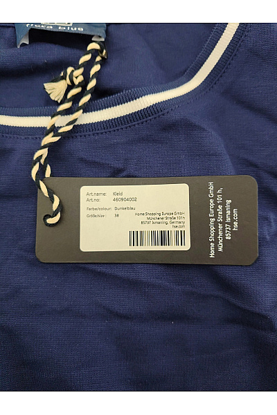 fiora blue Modré midi šaty s dlouhým rukávem elegantní Vel. DE 38 | fiora blue | obrázek 7