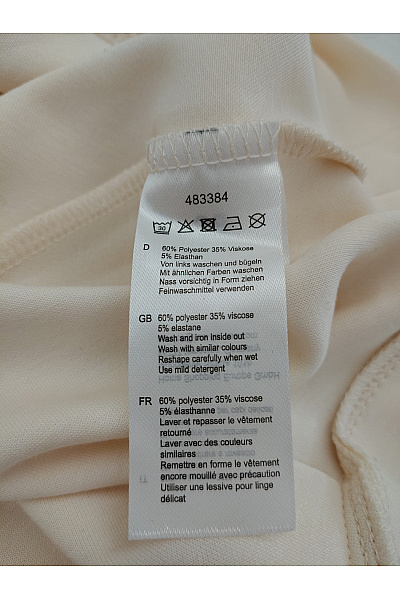 Belinda Gold Béžové dámské tričko s dlouhým rukávem oversize basic Vel. DE 38 | Belinda Gold | obrázek 8