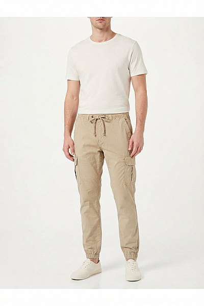 URBAN CLASSICS Pánské Cargo Kalhoty Khaki Bavlněné Jogger S Kapsami Velikost XL