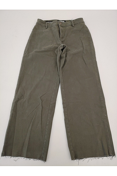 URBAN CLASSICS Khaki bavlněné široké kalhoty s vysokým pasem Vel. 27 | URBAN CLASSICS | obrázek 2
