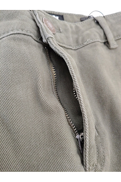 URBAN CLASSICS Khaki bavlněné široké kalhoty s vysokým pasem Vel. 27 | URBAN CLASSICS | obrázek 5