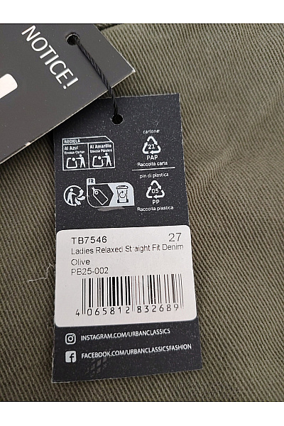 URBAN CLASSICS Khaki bavlněné široké kalhoty s vysokým pasem Vel. 27 | URBAN CLASSICS | obrázek 7