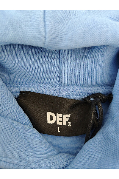 def Pánská modrá bavlněná mikina s kapucí a klokaní kapsou Velikost EU L | def | obrázek 5