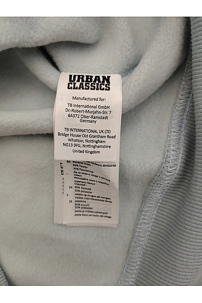 URBAN CLASSICS Pánská modrá bavlněná mikina s kapucí a klokaní kapsou Vel. S | URBAN CLASSICS | obrázek 6