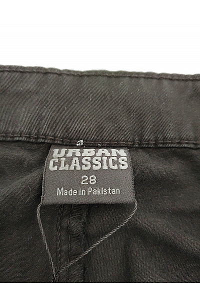 URBAN CLASSICS Černé bavlněné cargo kalhoty s širokými nohavicemi Vel. 28 | URBAN CLASSICS | obrázek 4