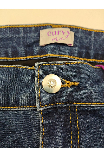 curvy me Dámské modré džíny s vysokým pasem rovné Vel. DE 42 | curvy me | obrázek 6