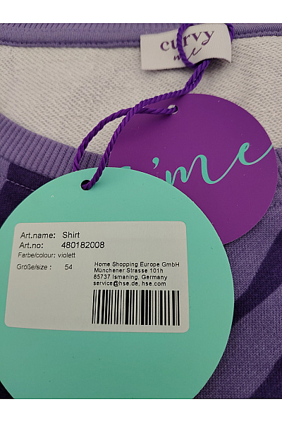 curvy me Dámská bavlněná mikina oversized fialová se zebřím vzorem Velikost DE 54 | curvy me | obrázek 5