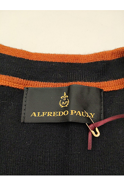 Alfredo Pauly Černý pletený kardigan s knoflíky a páskem Vel. EU 40 | Alfredo Pauly | obrázek 8