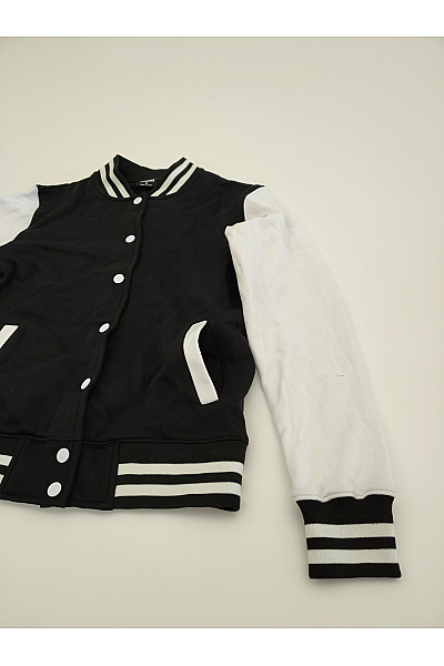 URBAN CLASSICS Černobílá bavlněná baseballová mikina bomber Vel. M | URBAN CLASSICS | obrázek 2