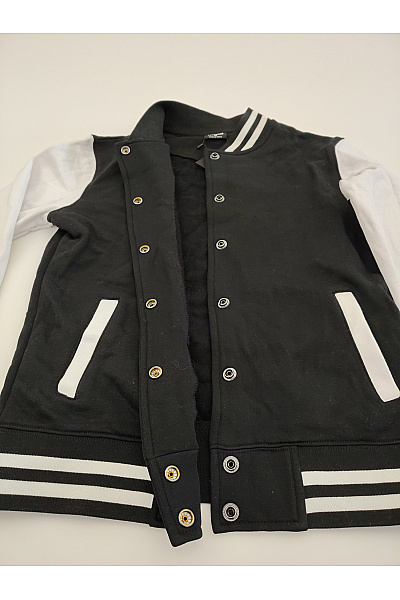 URBAN CLASSICS Černobílá bavlněná baseballová mikina bomber Vel. M | URBAN CLASSICS | obrázek 3