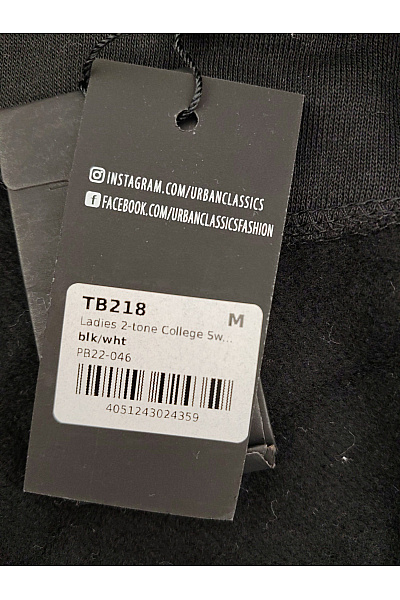 URBAN CLASSICS Černobílá bavlněná baseballová mikina bomber Vel. M | URBAN CLASSICS | obrázek 6