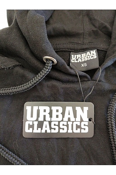 URBAN CLASSICS Dámská černá bavlněná mikina s kapucí crop Velikost XS | URBAN CLASSICS | obrázek 6