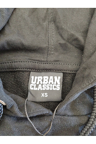URBAN CLASSICS Dámská černá bavlněná mikina s kapucí crop Velikost XS | URBAN CLASSICS | obrázek 7