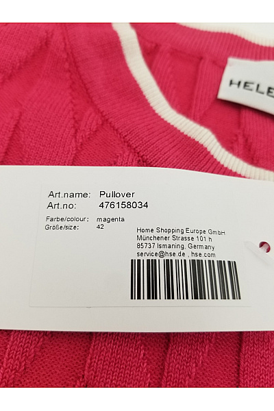 HELENA VERA Růžový pletený pulovr se vzorem Vel. DE 42 | HELENA VERA | obrázek 5