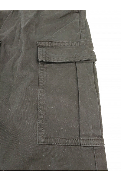 URBAN CLASSICS Dámské černé cargo kalhoty s širokými nohavicemi a kapsami Vel. 29 | URBAN CLASSICS | obrázek 3