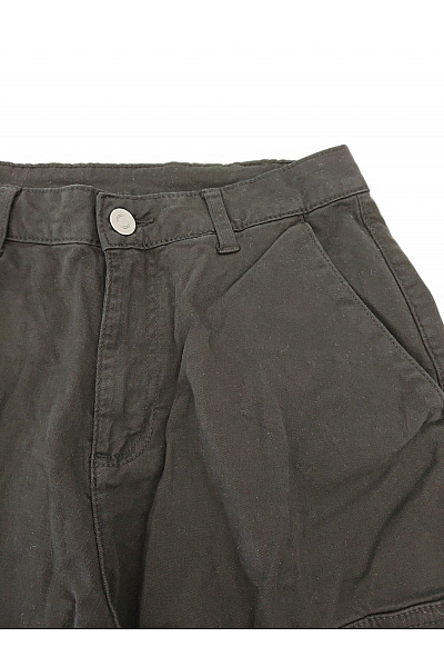URBAN CLASSICS Dámské černé cargo kalhoty s širokými nohavicemi a kapsami Vel. 29 | URBAN CLASSICS | obrázek 4