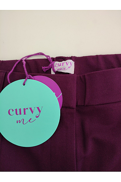 curvy me Fialové elegantní společenské kalhoty s puky Vel. DE 40 | curvy me | obrázek 4