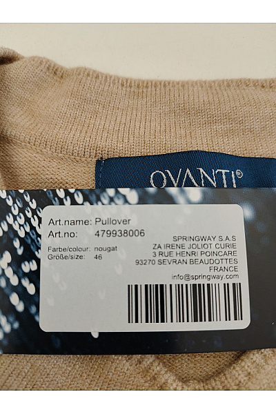 OVANTI Béžový pletený pulovr s perličkami Vel. EU 46 | OVANTI | obrázek 7