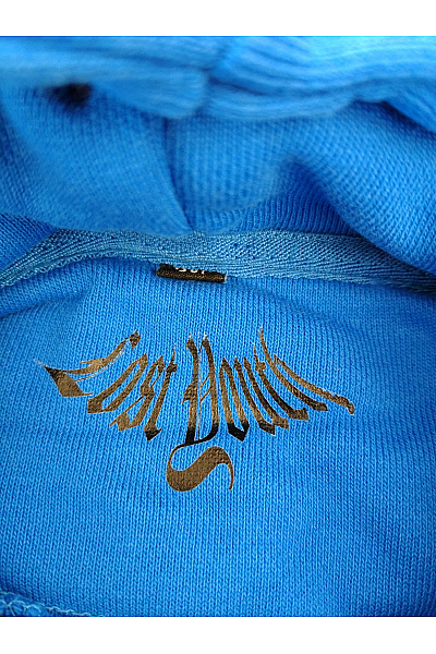 Modrá bavlněná oversized mikina s kapucí a potiskem Velikost 3XL | Unimoda | obrázek 5
