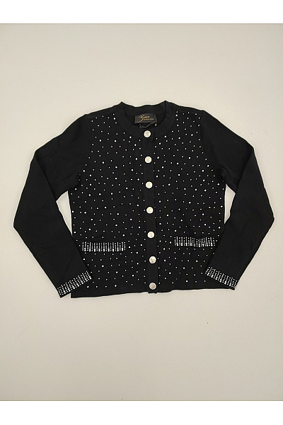 Brian Rennie Černý elegantní propínací kardigan s flitry Velikost EU 34 | Brian Rennie | obrázek 2