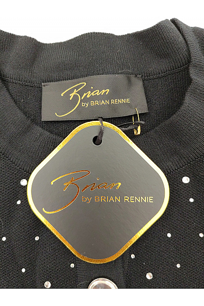 Brian Rennie Černý elegantní propínací kardigan s flitry Velikost EU 34 | Brian Rennie | obrázek 6
