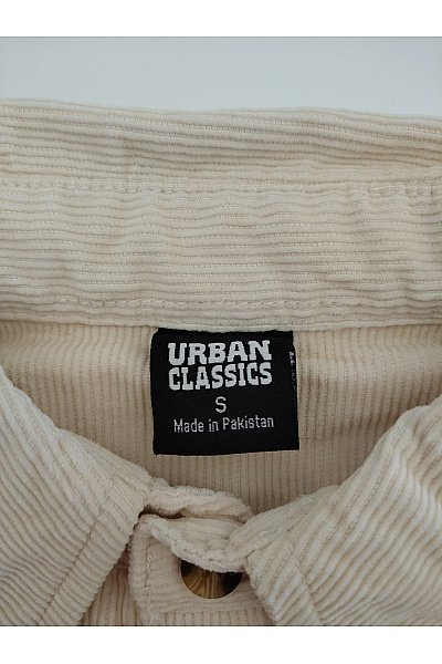 URBAN CLASSICS Béžová manšestrová košilová bunda oversize Vel. S | URBAN CLASSICS | obrázek 4