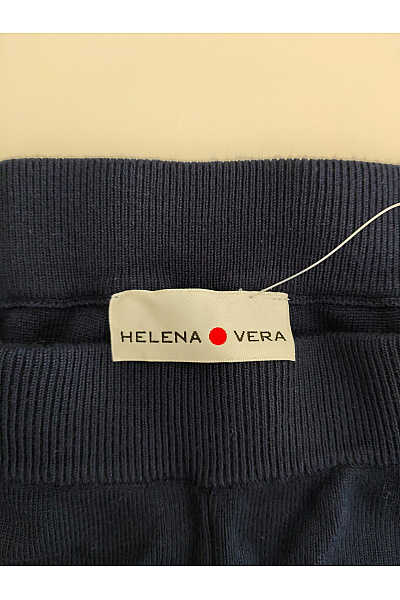 HELENA VERA Modré pletené široké kalhoty s pruhem Velikost DE 42 | HELENA VERA | obrázek 4