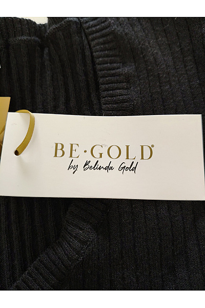 Belinda Gold Černobílý žebrovaný pulovr s výstřihem do V Velikost DE 40 | Belinda Gold | obrázek 5