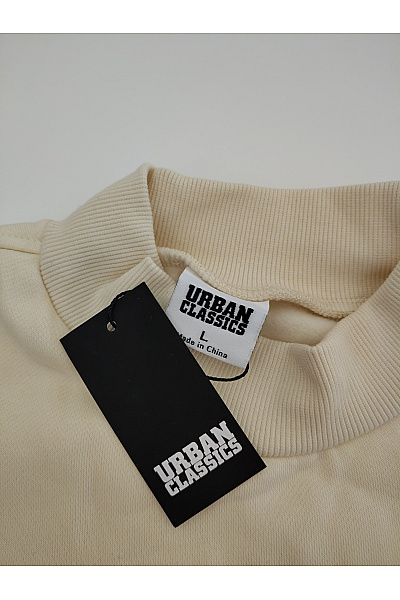 URBAN CLASSICS Béžová bavlněná crop mikina se stojáčkem Velikost L | URBAN CLASSICS | obrázek 4