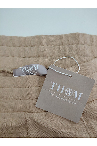 THOM By Thomas Rath Béžové široké úpletové kalhoty s vysokým pasem Vel. DE 21 | THOM By Thomas Rath | obrázek 6
