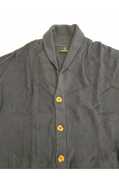 GENTLEMEN SELECTION Modrý pletený kardigan na knoflíky s výstřihem do V Vel. DE 56 | GENTLEMEN SELECTION | obrázek 4