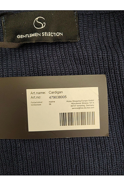 GENTLEMEN SELECTION Modrý pletený kardigan na knoflíky s výstřihem do V Vel. DE 56 | GENTLEMEN SELECTION | obrázek 6