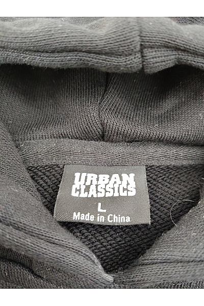 URBAN CLASSICS Pánská černá bavlněná mikina s kapucí a klokaní kapsou Velikost L | URBAN CLASSICS | obrázek 3