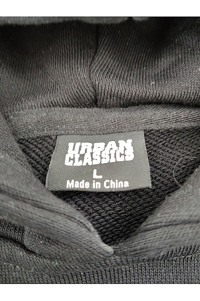 URBAN CLASSICS Pánská černá bavlněná mikina s kapucí a klokaní kapsou Velikost L | URBAN CLASSICS | obrázek 4